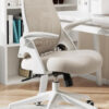 Silla de Oficina Silla de Escritorio Reposabrazos ergonómico, Trabajo compacta Asiento de elevación de Superficie Base de Resina de Nylon Reforzada, Gris