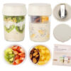 2 Pack Overnight Oats Containers with Lids, Folding Spoons