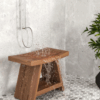 Banco de madera para baño