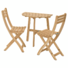 Mesa de pared y 2 sillas plegables, acacia, 70x44 cm