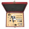 Set Descorchador de Vinos - Termómetro, Anillo antogoteo de acero inox., Aereador, Tapón de acero inox., Perforadores de repuesto de acero inox., Esanciador de acero inox., Descorchador de un paso