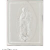 Cuadro Talleres Los Ballesteros elaborado en plata con imagen de Virgen de Guadalupe en relieve.