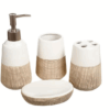 ZONANA Set de baño 4 piezas mediano blanco