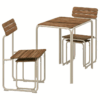Mesa comedor+2 sillas+2 taburetes, café/exterior