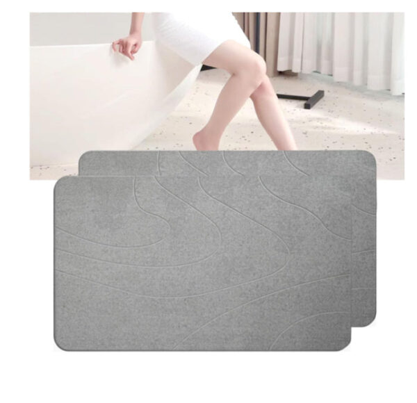 Juego de 2 alfombrillas de piedra de tierra de diatomeas para tina y baño