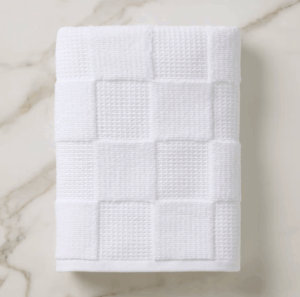 WEST ELM Toalla para baño Waffle Checkerd de algodón adulto