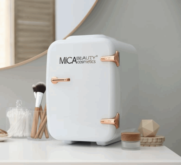 Mica Beauty - Minirefrigerador para el cuidado de la piel, enfriador térmico y calentador eléctrico, 4 litros