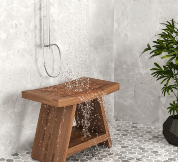 Banco de madera para baño