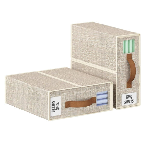 2 Piezas Organizador de Sábanas, Organizador de Ropa de Cama Plegable