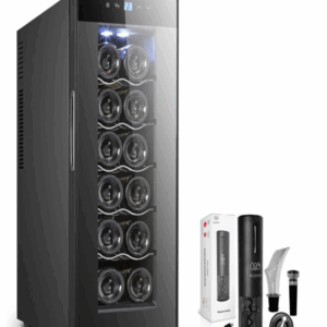Cava de vinos Avera 12 botellas acero inoxidable + Sacacorchos eléctrico