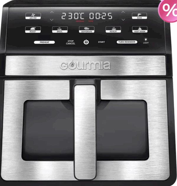 Gourmia, Freidora de Aire Digital, de 7.6 Litros con Ventana y Luz
