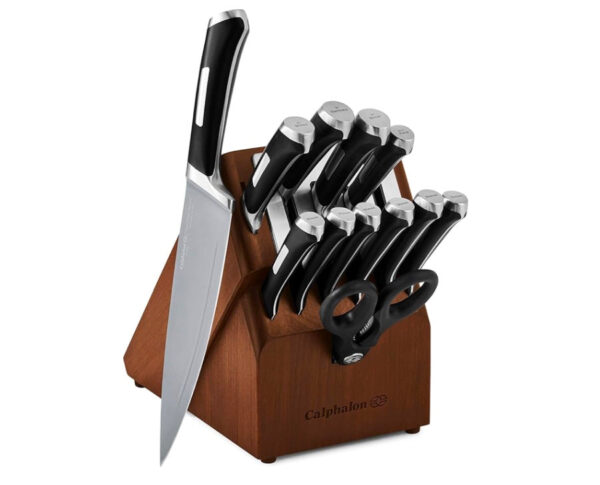 Calphalon - Juego de cuchillos de cocina con bloque autoafilador