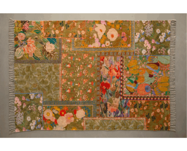 Colorful Floral Print Rug