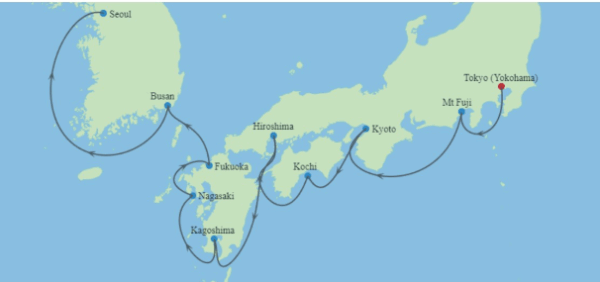 5 dí­as de Crucero por japón para 2
