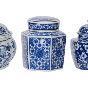 Juego de 3 tarros de porcelana decorativos