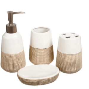 ZONANA Set de baño 4 piezas mediano blanco