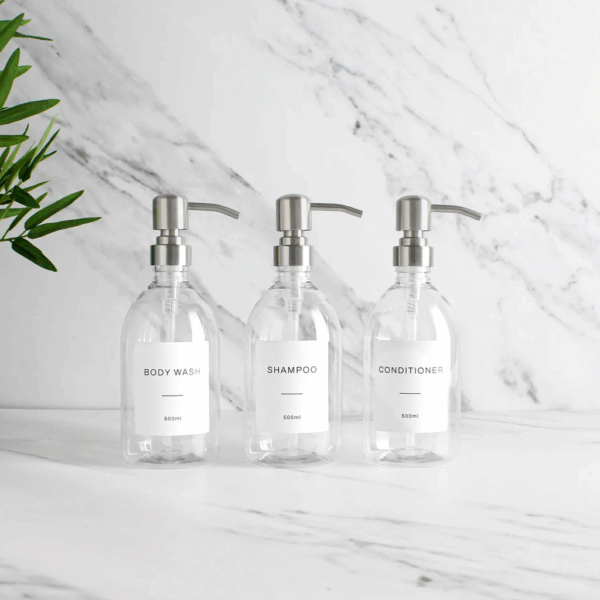 Set de botellas reutilizables para baño