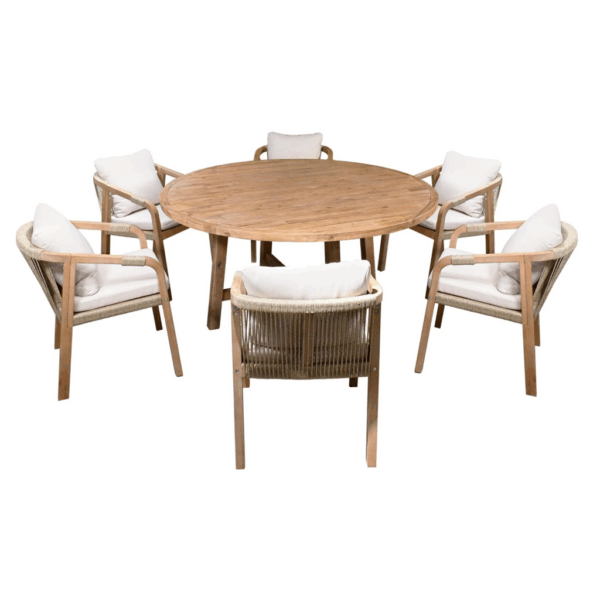 Comedor para Exterior o Jardin estilo redondo RIMINI+ 6 SILLAS RIMINI-COMERIMI
