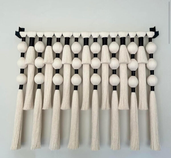 Tapiz Colgante Tipo Macramé De Hilo Fino 1m