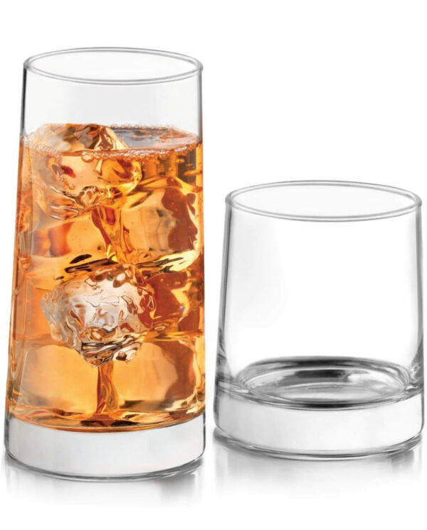 Juego de 16 vasos de vidrio
